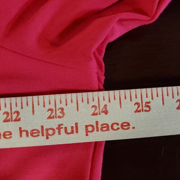 Talbots NWT Womens Pleated V-Neck 3/4 Sleeve Top Plus Size 2X Hot Pink Stretch - Picture 8 of 9